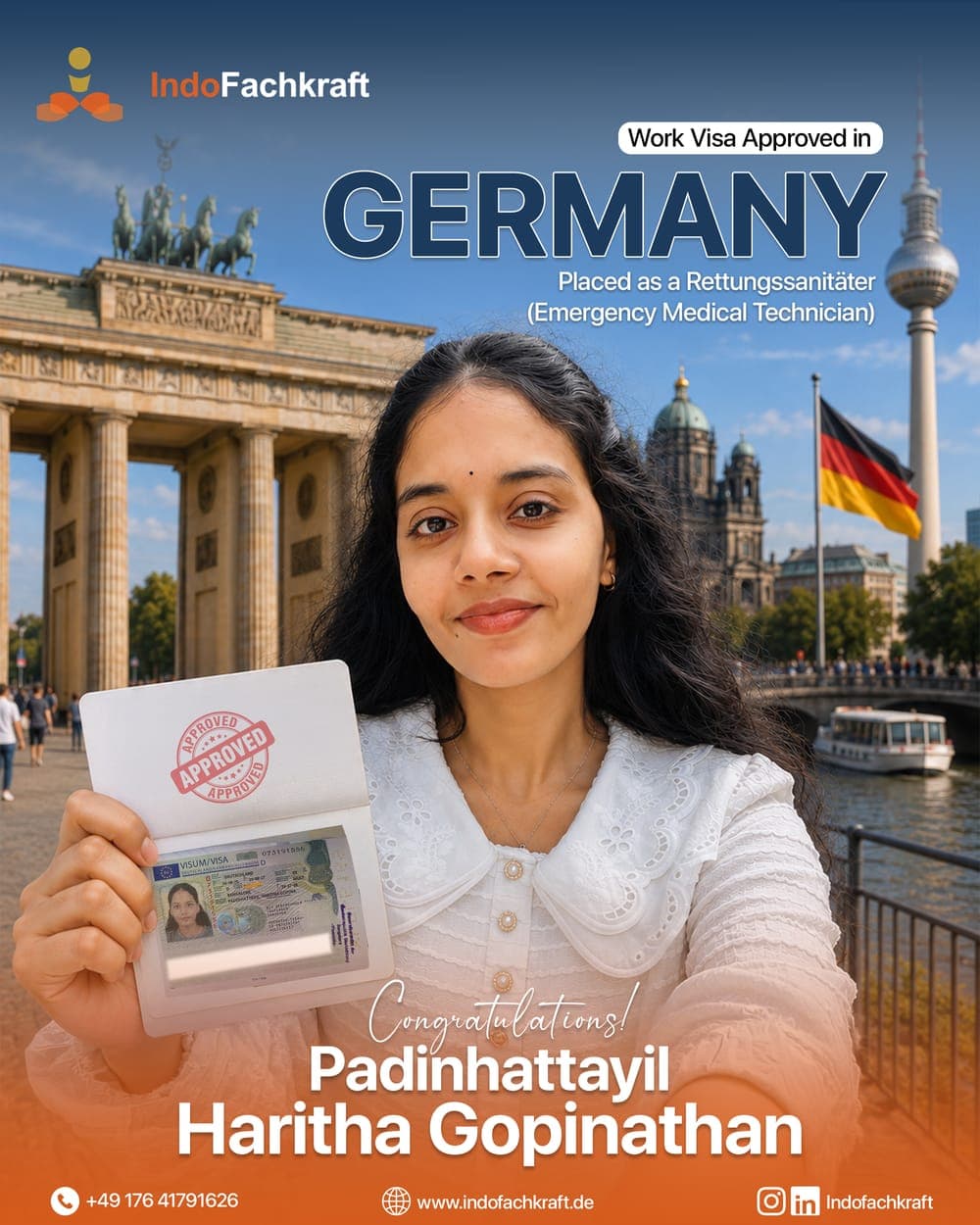 Genehmigtes deutsches Arbeitsvisum 2026 — vermittelt durch IndoFachkraft (1)